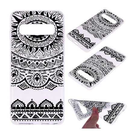 Samsung Galaxy S10 Plus Mönster fodral - Svart Blomma