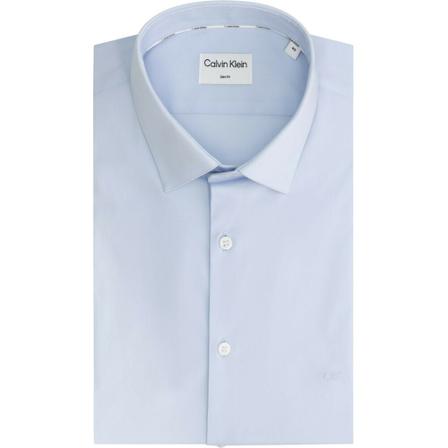 Calvin Klein Overhemd- CK Poplin Stretch Slim FIT , Blauw , Heren , Maat: XL
