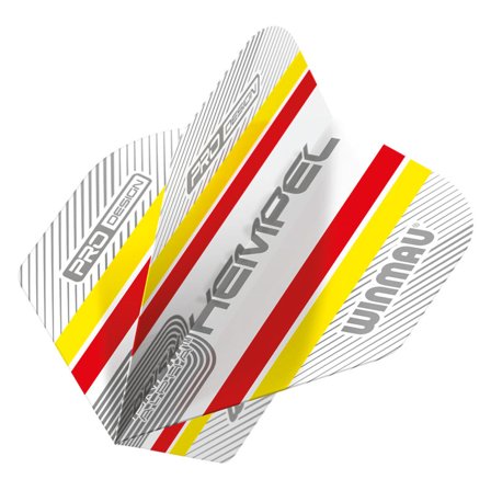 Winmau Darts Flights Florian Hempel 85% Prism Alpha Standard 100 Micron 3 Sets White/Red/Yellow Pro Design