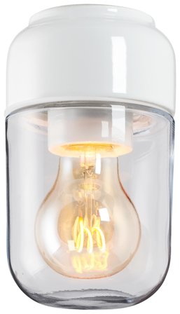 Ifö OHM 100/165 Tak och väggarmatur Vit klarglas, Belysning