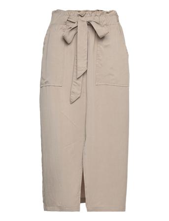 Lnbop Skirt Knelangt Skjørt Beige Lounge Nine