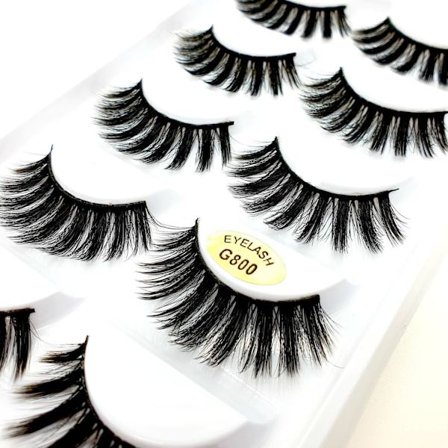5-par lösögonfransar - 3D faux mink (G-800)