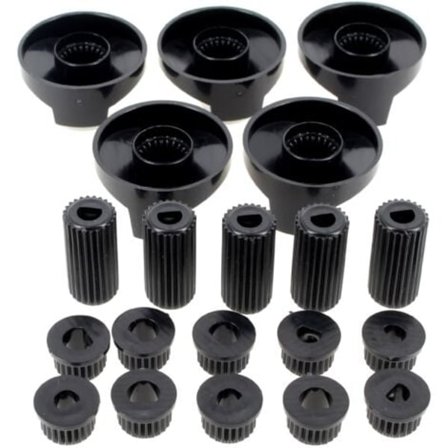 Universell svart fleraxlig knapp, 5-pack - spis