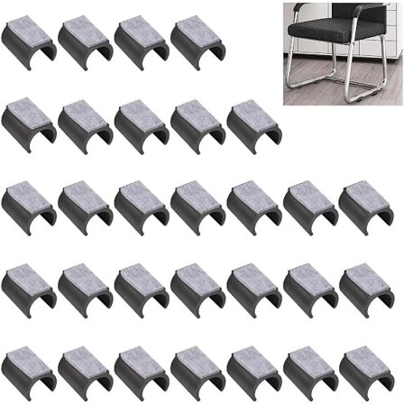 30 stk. - Stolbeskyttere - Stolbenovertræk - U-formede møbelpuder i filt - Gulvbeskyttere - Skridsikre rektangulære stolben