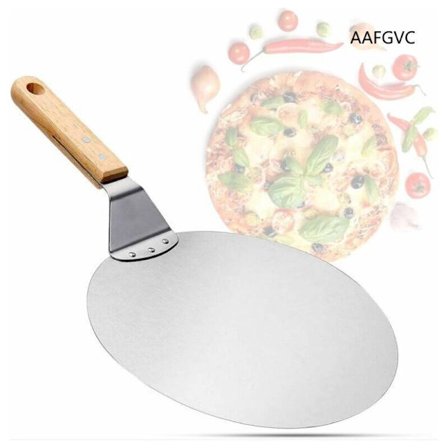 Rabatt, pizzaskal i rostfritt stål med trähandtag, pizzaspade för pizzasten, brödspade, kakskal, pizzaskal, AAFGVC