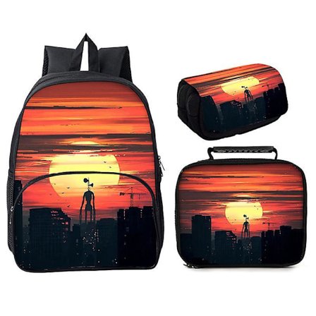 Siren Head 3-piece Student Round Flip-up Pencil Case Around Mouthpiece Style 15