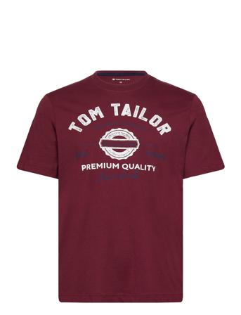 Logo T-Shirt T-shirts Short-sleeved Burgunder Tom Tailor*Betinget Tilbud