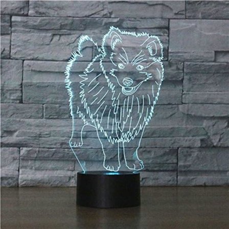 3D Samojeder Dyre Natlys Touch Bordsklampe Optisk Illusion Lamper 7 Farveskiftende Lys Hjem Dekoration Julegave Fødselsdagsgave