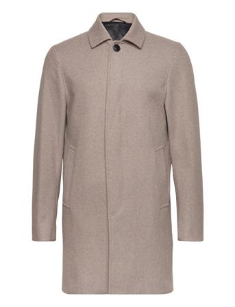Herringb Coat Uldfrakke Frakke Cream Lindbergh