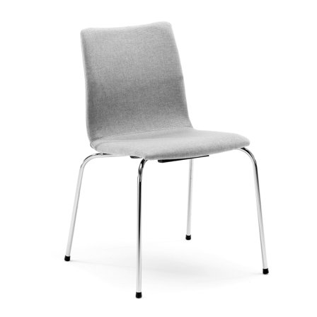 Conference chair OTTAWA, silver grey fabric, chrome