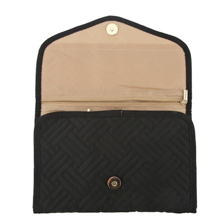 Rejse Smykke Organizer Udendørs Foldbar Rulleetui Taske til Halskøreringe Ringe Sort