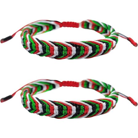 2 stk håndlagde armbånd fra Palestina, suvenirarmbånd fra Palestina med justerbart lagdelt vevd armbånd, smykker, gaver til menn og kvinner
