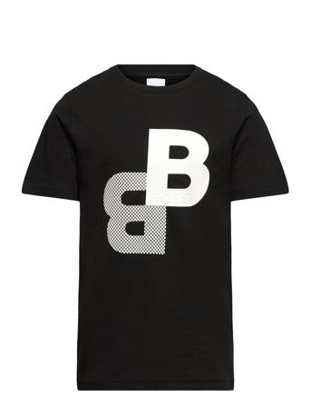 Short Sleeves Tee-Shirt T-shirts Short-sleeved Svart BOSS*Betinget Tilbud