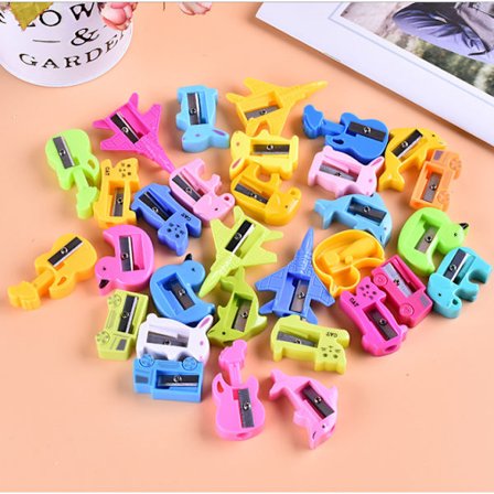 50 st Penna-vässare i bulk, tecknade djurformade, små penna-vässare i bulk, plast, enkelhåls, manuell penna-vässare