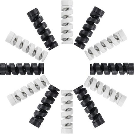 12 stycken Typ-C Kabel Laddare, Mjukt Silikon Micro USB Skydd, Mus Kabel Skydd, Passar Alla Mobiltelefoner (12 Stycken, Svart, Grå)