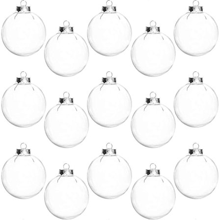 15 stk. DIY Gennemsigtige Fyldbare Kugle Ornamenter, 6 cm Gennemsigtige Ornamenter Brudsikre Julekugler til Jul Bryllup Fødselsdag DIY Håndværk