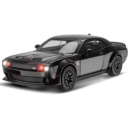 Hellcat leketøysmodellbil for barn 1:32 skala Dodge Challenger Die cast Metel leketøysbiler for Pull Back modellbil Hellcat med lyd og lys Hellcat bil