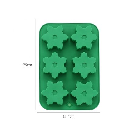 Snöflinga Silikonform - 6 Fack för Festlig Choklad, Godis & Bakverk