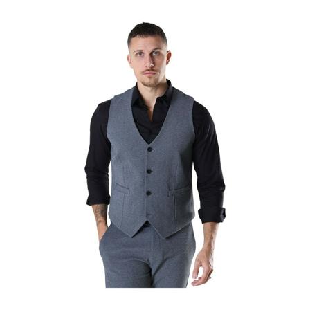 Clean Cut, Gilet- CC Milano Jersey Waistcoat Grijs, Heren, Maat:L