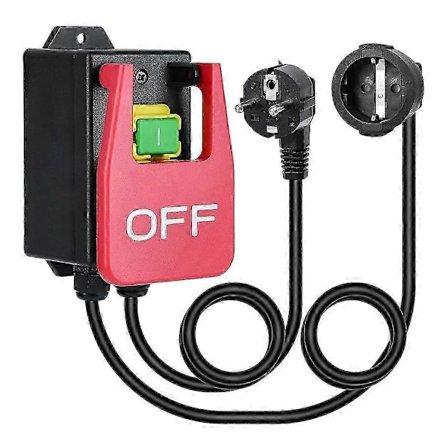 220V Enfase On/Off-kontakt, -Kontakt med Stor Stop-Skjold Paddel til Hurtige Nødsituationer EU-Stik