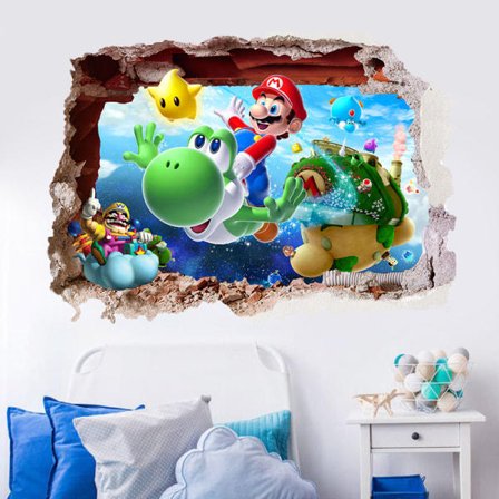 70*50cm Super Mario Bros. Seinätarra Irrotettavat Seinätarrat