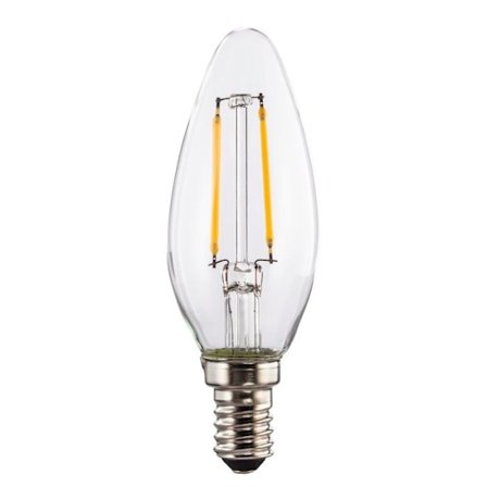 Ampoule filam. LED, E14, 250lm rempl. 25W, amp. boug., blc chd, trsp.