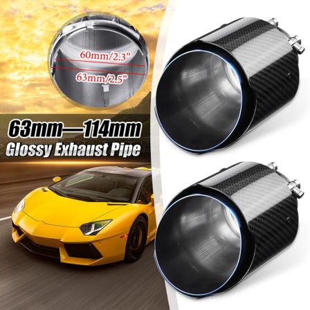 2,5'' 63mm-114mm Kolfiber Bil Bakre Avgasspets