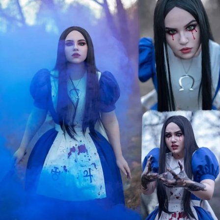 Anime Alice Princess -mekko, piikatytön esiliinamekko, Game Madness Returns Alice Cosplay -asu naisille ja tytöille Halloween-juhliin