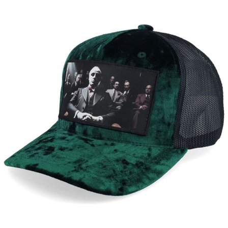 Calza Pennello - Grön trucker Keps - Mob Boss Velvet Green/Black A-frame Trucker @ Hatstore