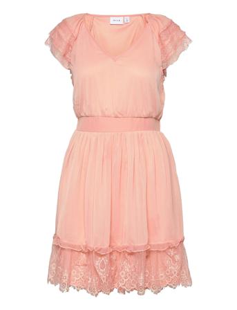 Vialaide V-Neck S/S Dress/Dc Kort Kjole Rosa Vila