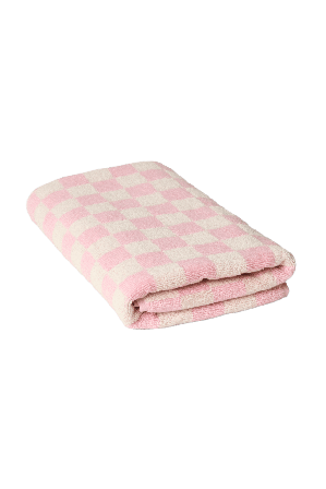 Åhléns Home Rutig handduk JERKA 70x140 cm Badrumstextilier Rosa ONESIZE