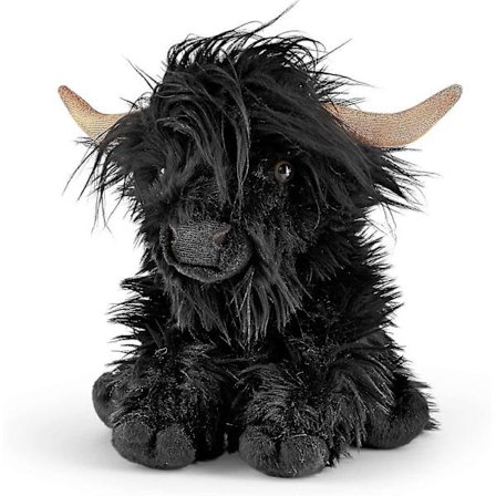 Living Nature Svart Highland Ku - naturli Miljøvennlig Plysj, 100% Ny