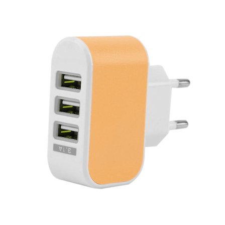 Mobiltelefonladdare USB Väggadapter USB-kontakt Adapter Tre USB Väggladdare Snabbladdare