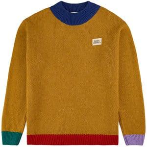 Kids - Bobo Choses Color-blocked Branded Knit Sweater Curry 8-9 Years - Jumpers and knitwear - 8-9 years - Yellow