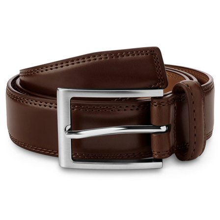 Ceinture en similicuir verni marron foncé pour hommes - Ceintures en cuir