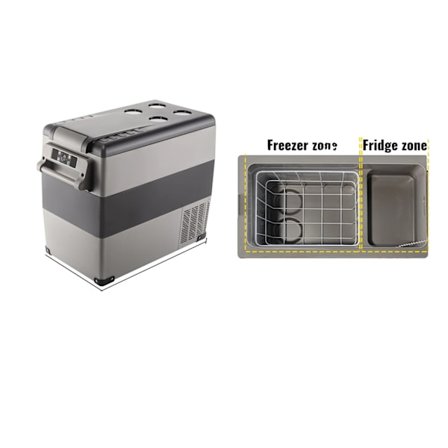 VEVOR Bærbar Bil Køleskab 55L, Effektiv Køling, Dobbelt Strøm Kompatibilitet,55 liter