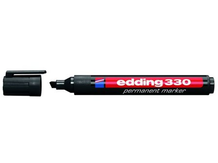 Edding Märkpenna Permanent 330 med snedskuren spets, 1 - 5 mm, svart - Lyreco - Kontorsmaterial - Pennor - Märkpennor - Skuren spets