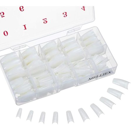 500 stk. Naturlige Falske Negle 10 Størrelser Ovale Falske Negle Fransk Akryl Stil Kunstige Falske Negle Tips med Æske til Kvinder Piger