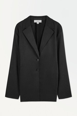 COS Women's The Waisted Linen Blazer in Black