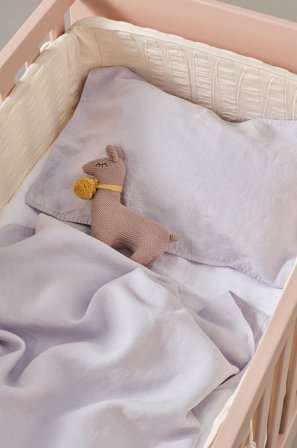 Jotex - Mini Dynetrekksett Lin Barneseng Blek lavendel - JONIE - Kjøp Sengesett til barn hos Jotex