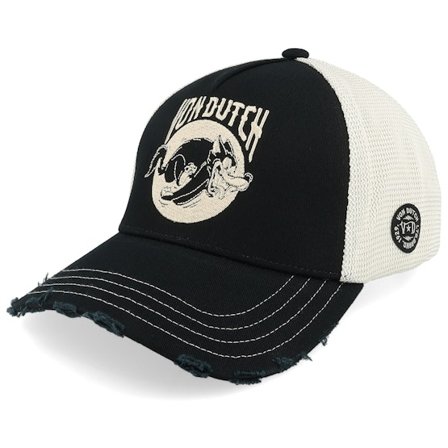 Von Dutch - Noir trucker Casquette - Baseball Cap Embroidery Black/White A-Frame Trucker @ Hatstore