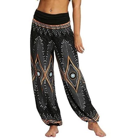 Afslappede alsidige yogabukser med høj talje, en one size