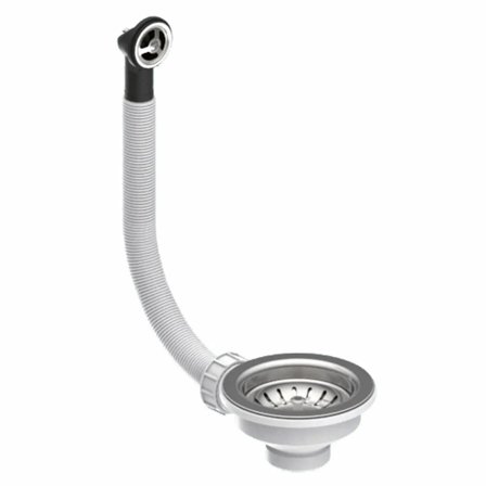 Piletta Valsir per lavello 3"1/2 con cestello e troppopieno tondo