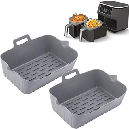 Silikone airfryer-foring (2 x grå) til rektangulære airfryere,