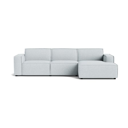 Lyon Chaiselong Sofa, Højrevendt - Aragon Krystal Blå - 304x160x80cm - Stor Sofa med Chaiselong - Perfekt til Afslapning & Hygge i Stuen