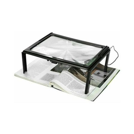 LED-forstørrelsesglass avis sammenleggbar ultratynn A4 helside forstørrelsesglass leseforstørrelsesglass forstørrelsesglass med 3X 4 LED-lys for 