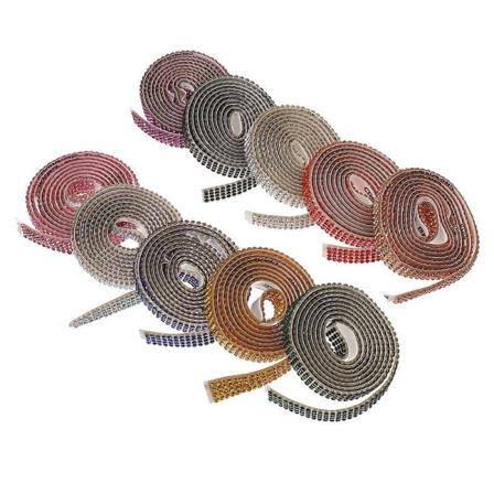 90 x 0,8 cm dekorative klistermærker 10 ruller rhinsten wraps Crysta