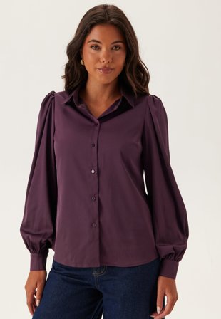 BUBBLEROOM - Puff Sleeve Satin Shirt - 44