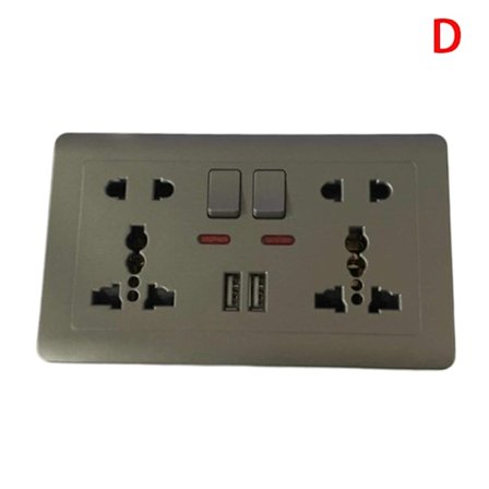 EU-standard USB-uttag Grå Inbyggd Panel Väggströmuttag