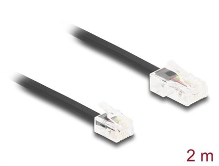 Delock puhelinkaapeli RJ45-pistoke RJ11-pistokkeeseen musta 2 m